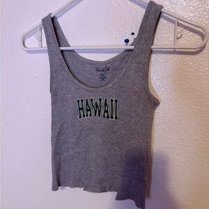 Gray Asymmetrical Crop Tank Top